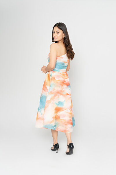 Obaha A dress with overlapping colors