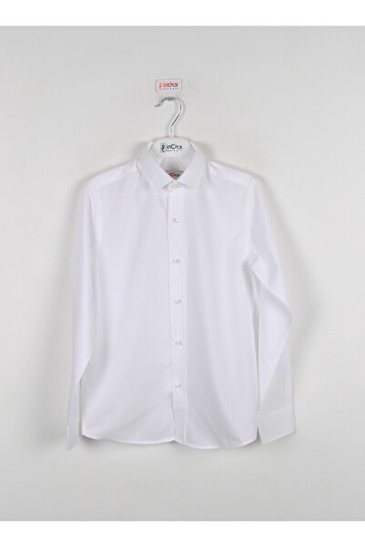 incity Момчешка елегантна риза с дълъг ръкав в цвят екрю