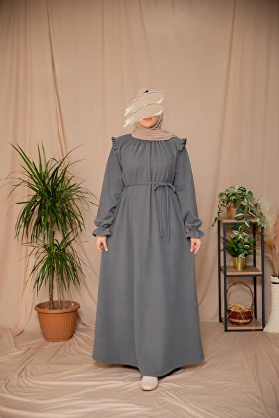 Nissra Ankanoor Ruffled Shoulder Gathered Collar Knitted Dress Anka255128