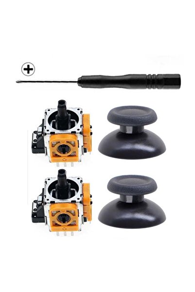 POPKONSOL PS4 Analog Motor ve Topuz 2+2 Set PS4 Tornavida Playstation 4 Kol T...