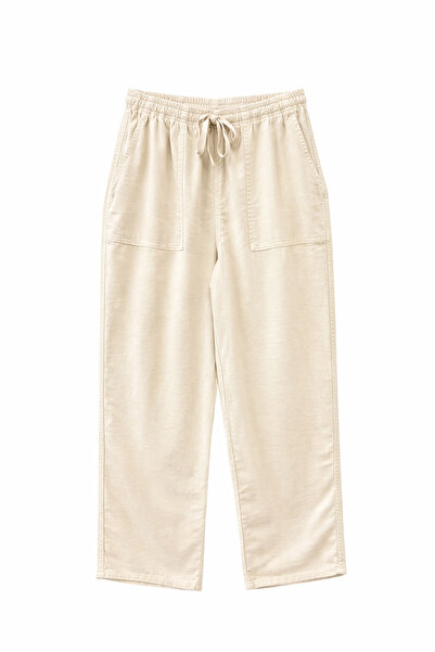 Mixray 4767 women's wide leg palazzo pants with pockets - stone