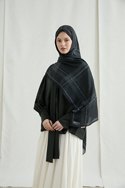 cs camellia scarf Καρό Κασκόλ - Μαύρο