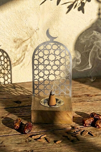 iwa concept Metal Wooden Incense Burner with Star Motif - Islamic Wall Art Ho...