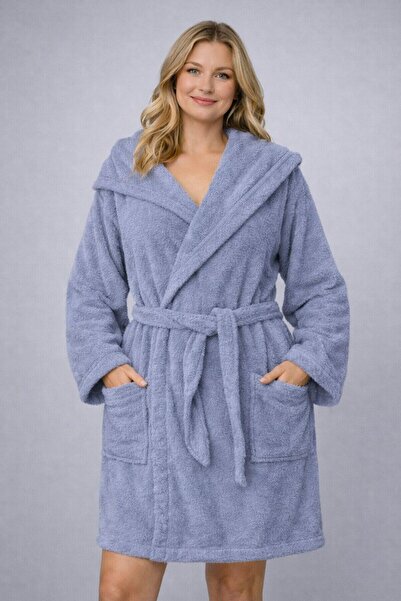 EMİLLİE Halat de baie curbat cu glugă -100% BUMBAC