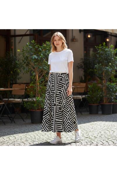 GÖMLEK GALERİSİ Women's Pleated Patterned Cotton Digital Print Standard Size ...