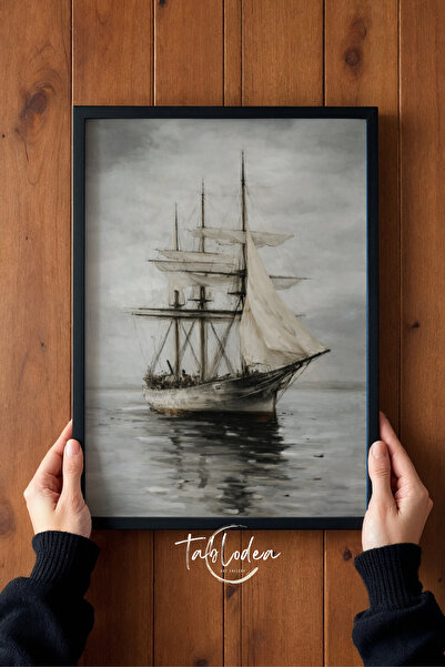 tablodea Винтидж художествена картина с платноход TD Класически морски и плат...