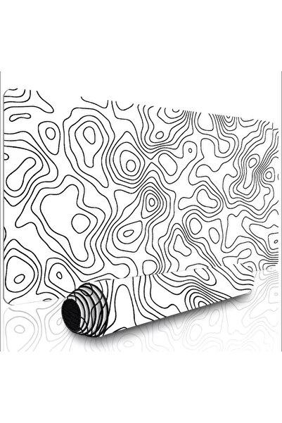 sgeteknoloji Sge Technology 70X30 cm White Abstract Design Non-Slip Base Spee...
