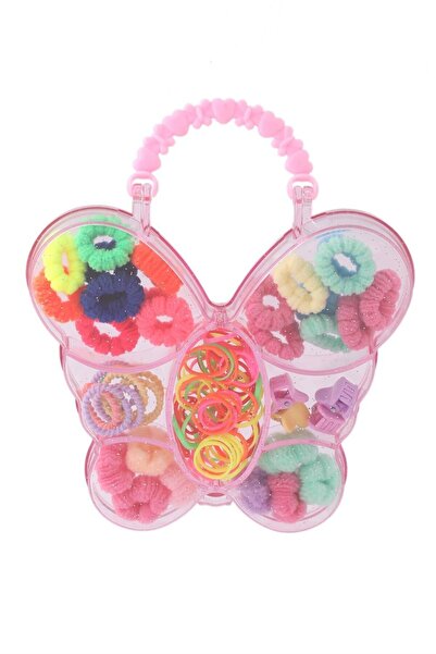 Bellenza Kelebek Figürlü Çocuk Saç Tokası ve Saç Lastiği Seti – Renkli Aksesu...