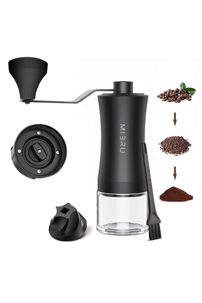 MIBRU Manual coffee grinder with ceramic conical burr - Black