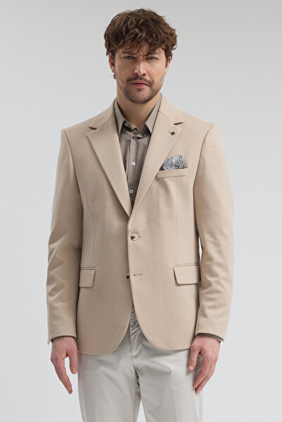 Frappoli Savue Men's Beige Cotton Blended Lycra Stretch Fabric Sports Blazer ...