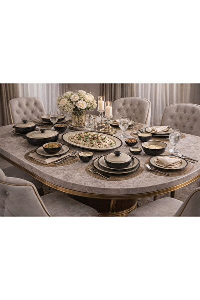 cc bin shihon 🍽️✨ 57-Piece Luxury Melamine Dinner Set – Serves 6 | Elegant M...