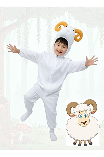 Premium Kids Sheep Costume Jumpsuit Soft White Lamb Fancy Dress