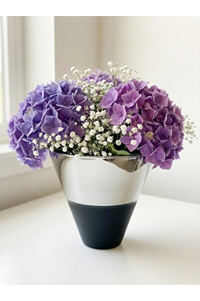 Paşa Cam Harmony of Contrasts: Handcrafted Matte Black & Silver Mirrored Coni...