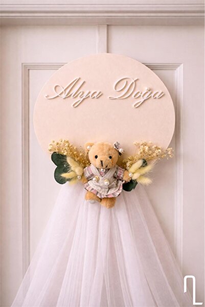 Tasarım Kız Bebek Kapı Süsü - Yeni Doğan Odası Dekoru, Özel
