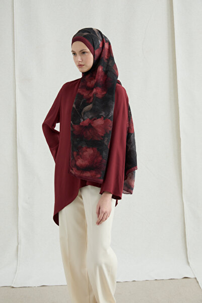 cs camellia scarf Σάλι Μουσελίνας Libre - Βουργουνδίας