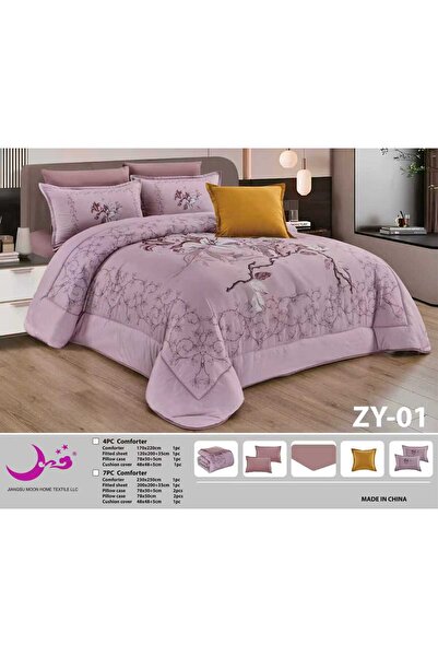 Moon Luxury Summer Double Quilt, Puffy, Embroidered, 7-Piece Set - Double Quilt