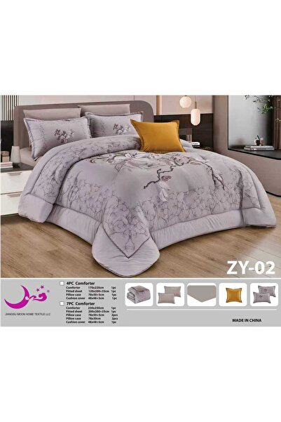 Moon Luxury Summer Double Quilt, Puffy, Embroidered, 7-Piece Set - Double Quilt