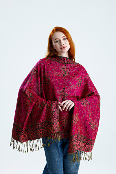 CHALE Royale Passage Series Shoulder Shawl / Woven Cashmere Shawl Double-Side...
