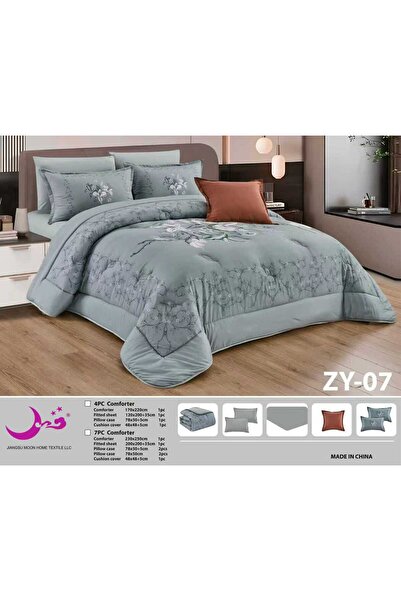 Moon Luxury Summer Double Quilt, Puffy, Embroidered, 7-Piece Set - Double Quilt