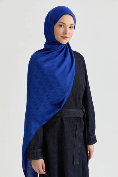 Tuğba Erna Jakar Natural Şal - İndigo