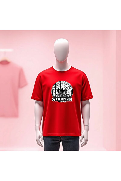 Vordevia Stranger Things Printed Crew Neck Wide Fit Unisex Tshirt