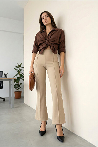 MODAQU Çimalı Spanish Style Trousers - Beige