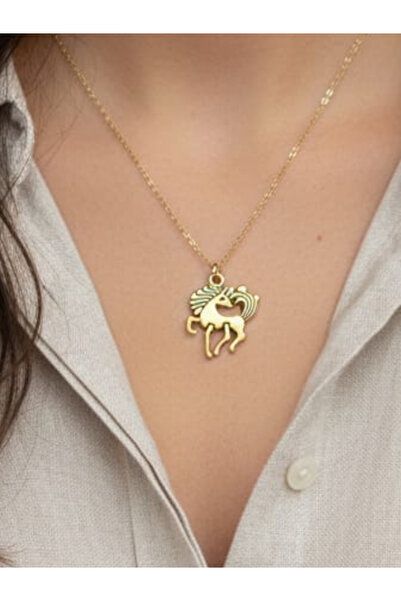 SOSYETEZGAHI قلادة يونيكورن الفولاذية