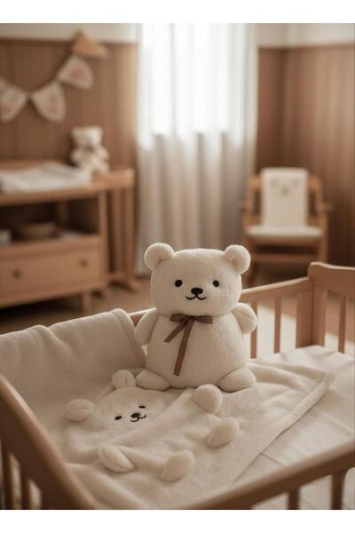 Lumos Trade Ayıcık Formuna Katlanabilen Wellsoft Bebek Battaniyesi & Uyku Ark...