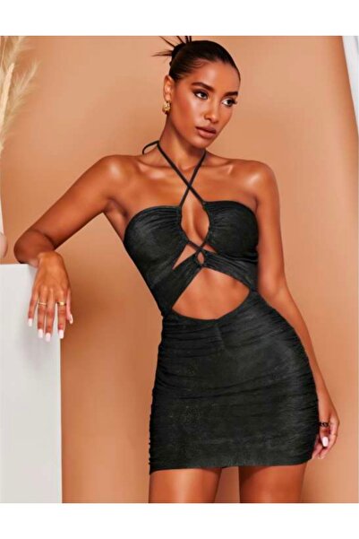 possıone Simli gece elbisesi