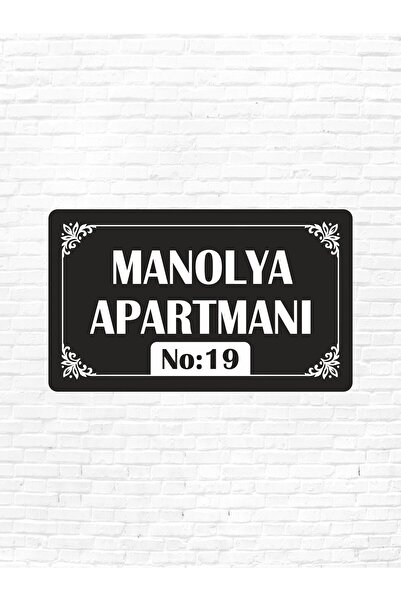 dijidepo Kişiye Özel Apartman Bina Giriş Tabelası 50x30 cm Kompozit Üzeri Bey...