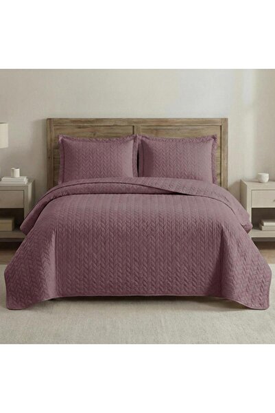 ALTINPAMUK Süet Başak Double Bedspread 260X240 Dried Rose