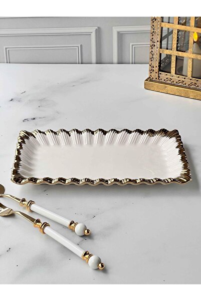 ROSSEV Rectangular Presentation Plate Sofia Stoneware Small – 19 X 37 cm