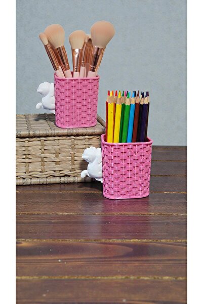 krh 3d print منظم مكتبي وردي اللون مع شكل قطة - منظم متعدد الأغراض للمكتب وال...