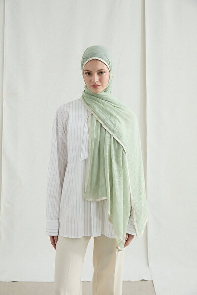 cs camellia scarf Dama Müslin Şal - Su Yeşili