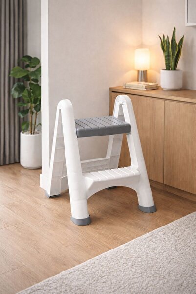 Funny Life 2 Basamaklı Çok Amaçlı Katlanır Merdiven Tabure - Kaydırmaz Tabanl...