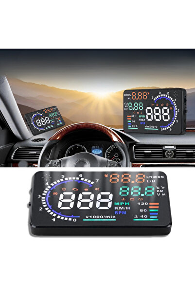 MultiZone OBD2 HUD Head Up Display A8 Hayalet Gösterge Ön Cam Yansıtmalı Diji...