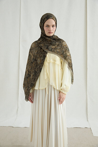 cs camellia scarf Σάλι Μουσελίνας Merry - Πράσινο