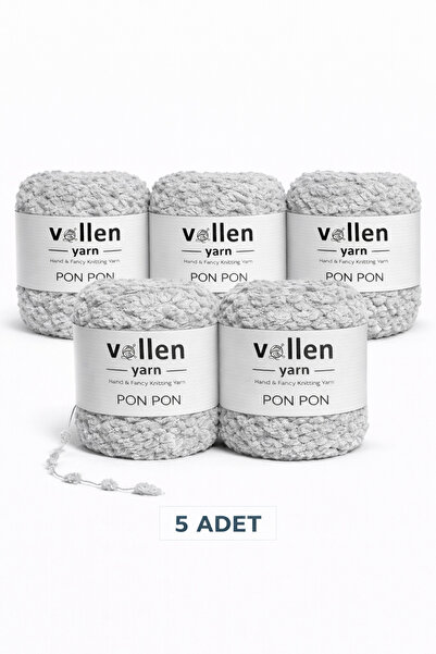 vollen yarn VollenYarn 5ADET Kadife Ponpon İpi 100 Gr 140 Mt | El Örgü Ponpon...