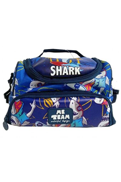 Me Çanta Me Team Shark cu imprimeu Cutie de prânz cu două compartimente geant...
