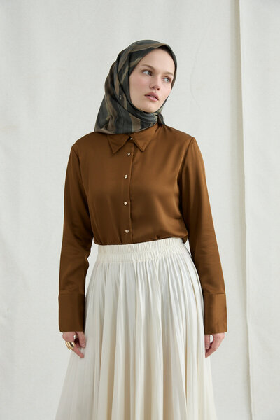 cs camellia scarf Elenora Soft Eşarp - Kaki