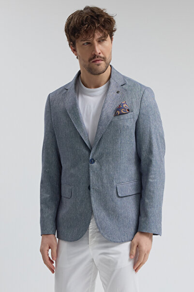 Frappoli Victor Men's Dark Navy Blue Cotton Blend Half-Lined Mono Collar Spor...