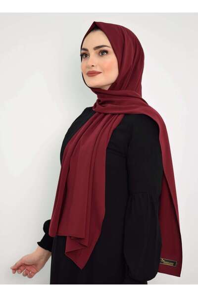 İbrahim Burak Etiler Collection شال حرير المدينة المنورة MC1115 أحمر كلاريت