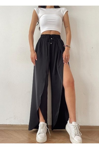 kendii modamm Slit Dance Pants – Elastic Waist & Drawstring, Comfortable Fit, Stylish Design