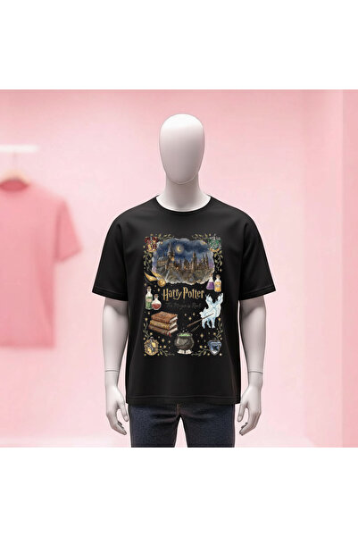 Vordevia تي شيرت هاري بوتر مطبوع برقبة دائرية وقصة واسعة للجنسين