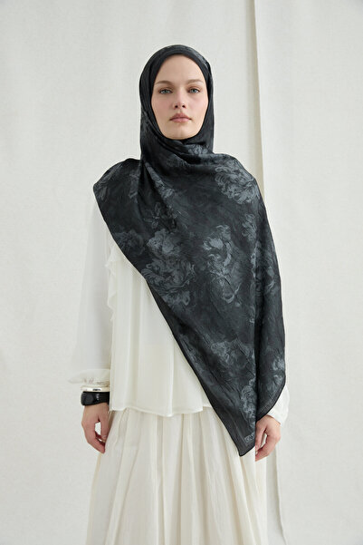 cs camellia scarf Monaco Kraş Shawl - Black