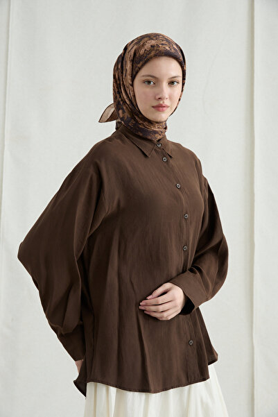 cs camellia scarf Lisa Pamuk Viskon Eşarp - Karamel