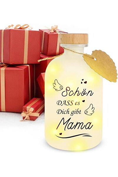 Gohytal Διακοσμητικό γυαλί LED, με μπαταρία, μήνυμα στα γερμανικά για τη μαμά...
