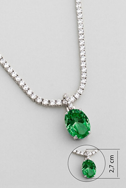 So CHIC... Egzotik Yeşil 18 Ayar Beyaz Altın Kaplama Gümüş Charm