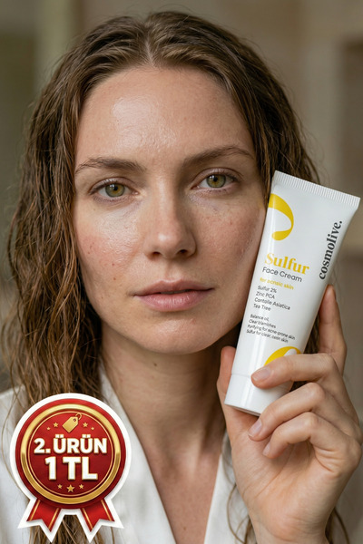 Cosmolive Nemlendirici Yüz Kremi | %3 Kükürt & Tea Tree | Akneye Eğilimli Cil...