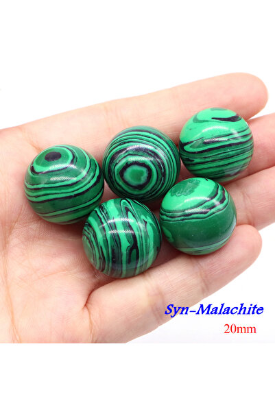Choice37 1pc Syn-Malachite 20mm Natural Stone Round Ball Amethyst Energy Crys...